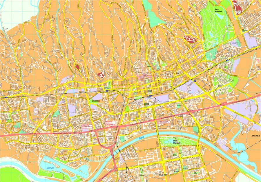 Zagreb map