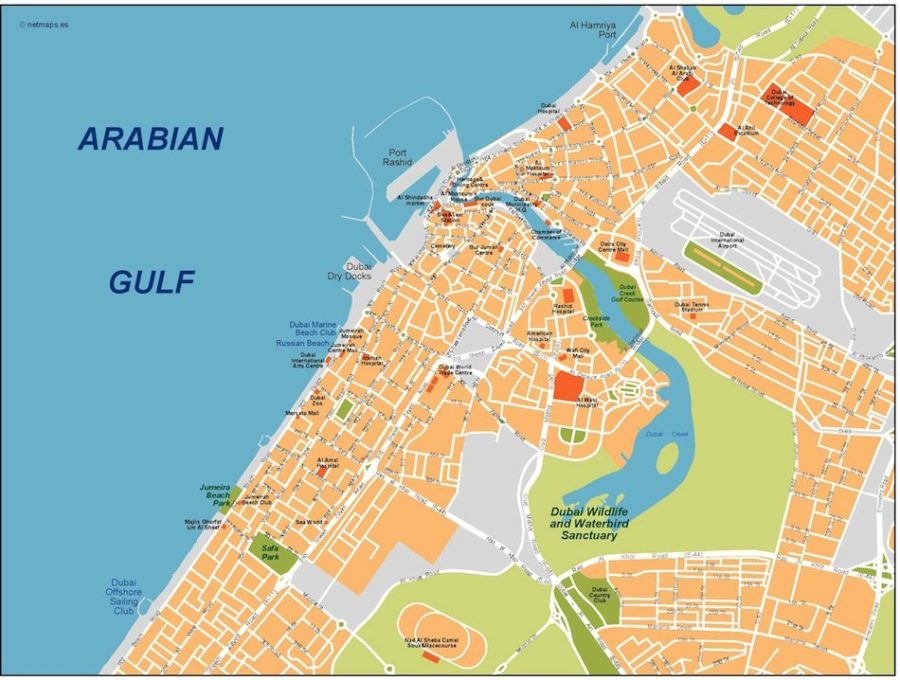 dubai vector map