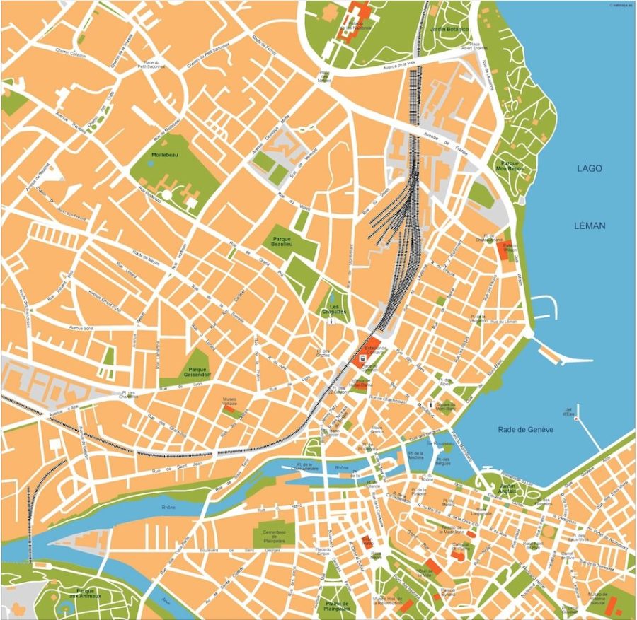 geneve vector map