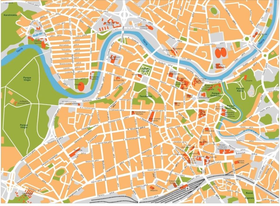 vilnius vector map