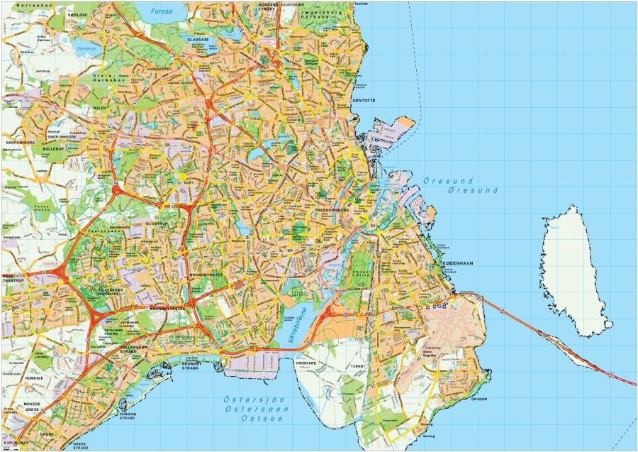 Copenhaguen map vector