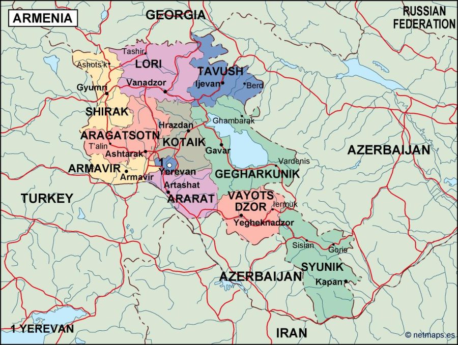 armenia political map