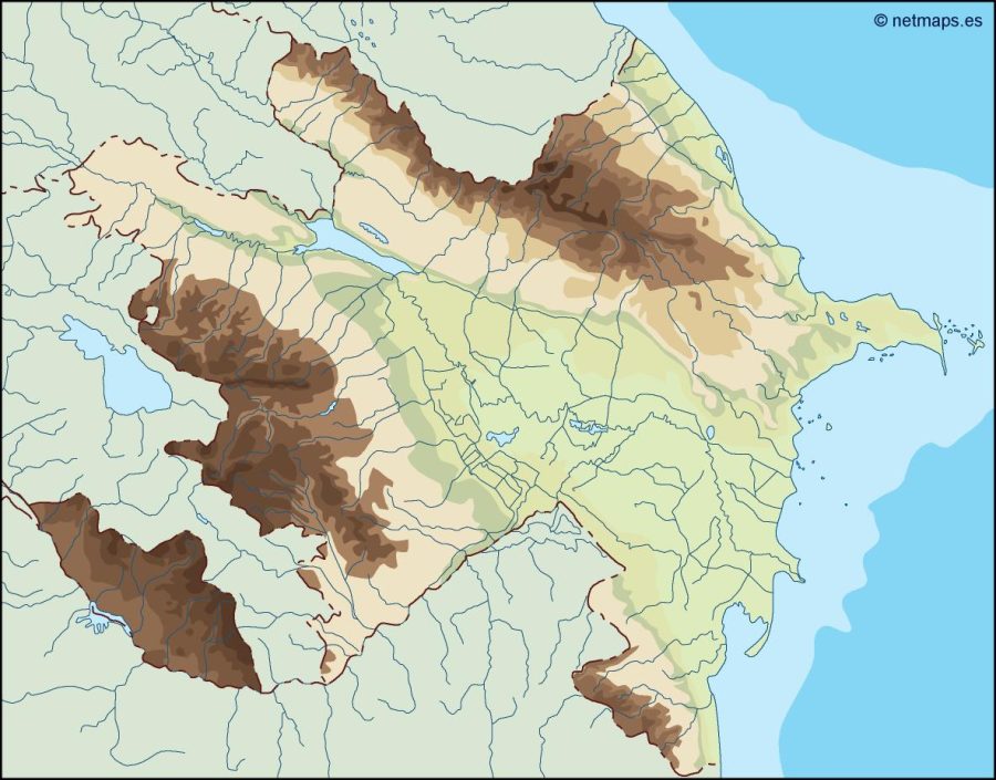 azerbaijan illustrator map