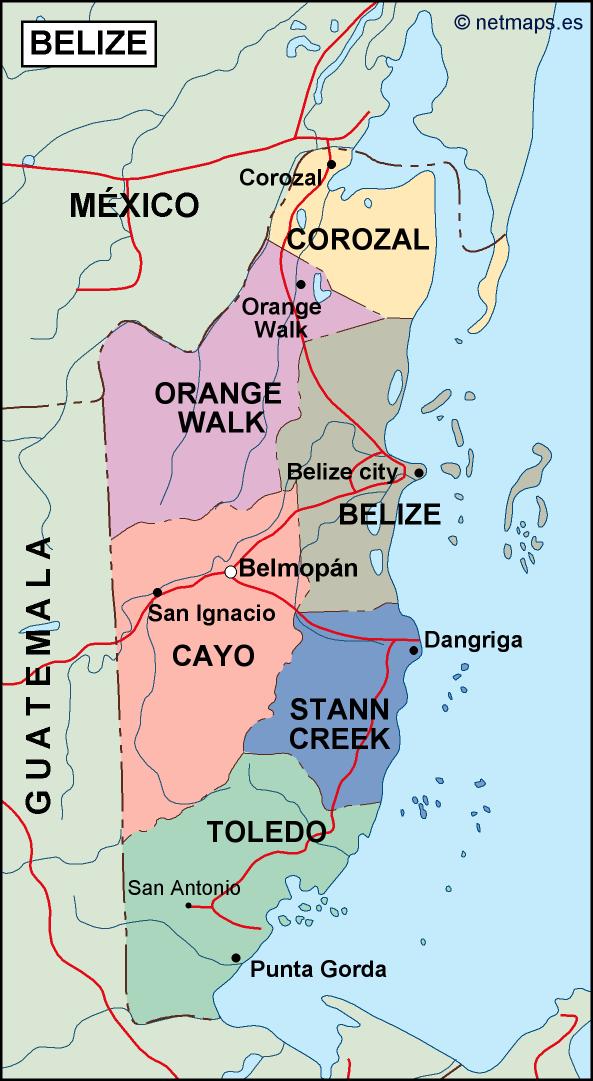 belize political map