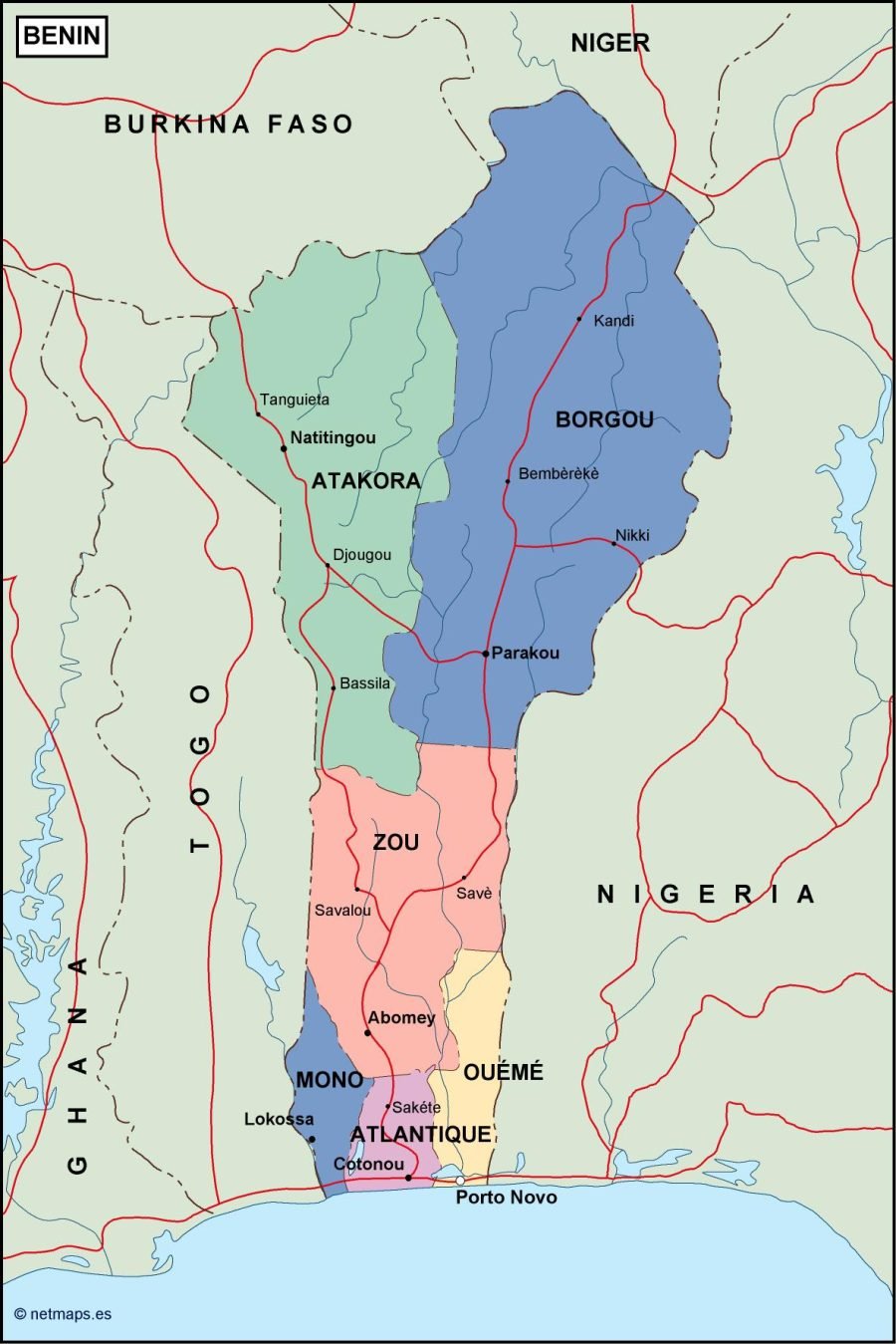 benin political map