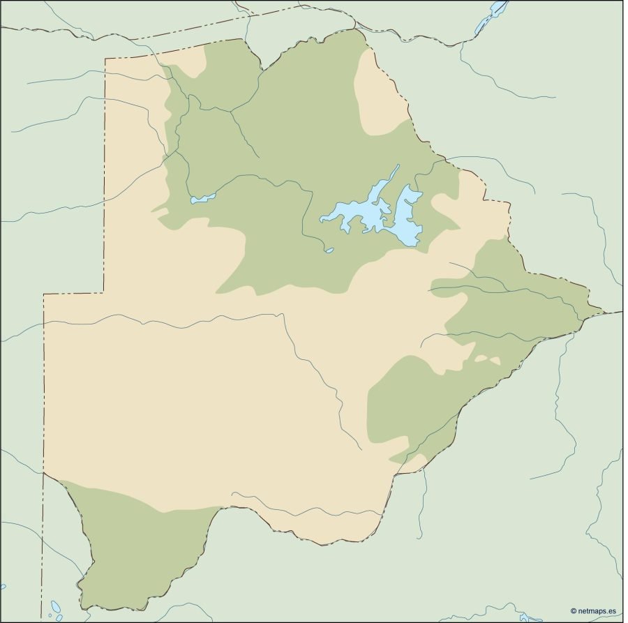 botswana illustrator map