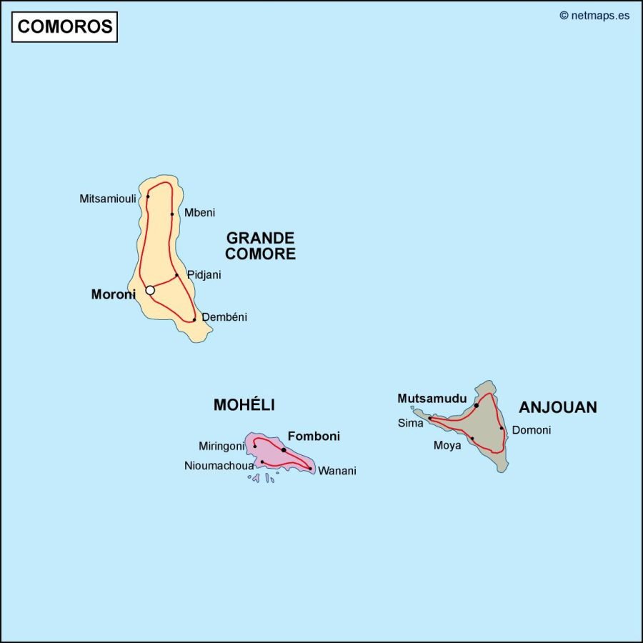 comoros political map