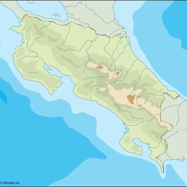 costa rica illustrator map