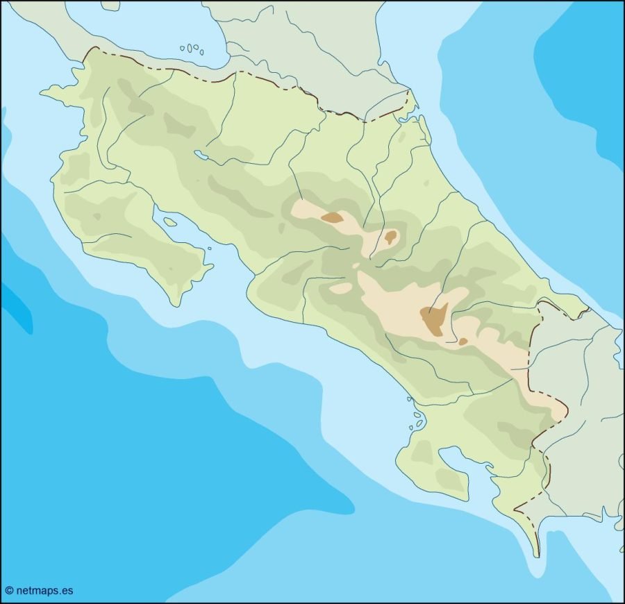 costa rica illustrator map