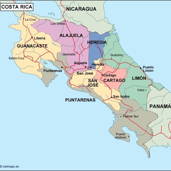 costa rica political map