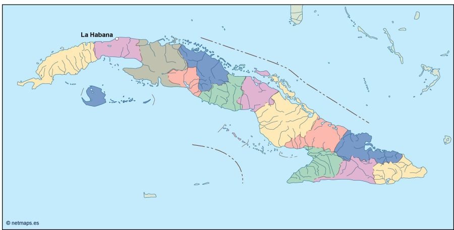 cuba vector map