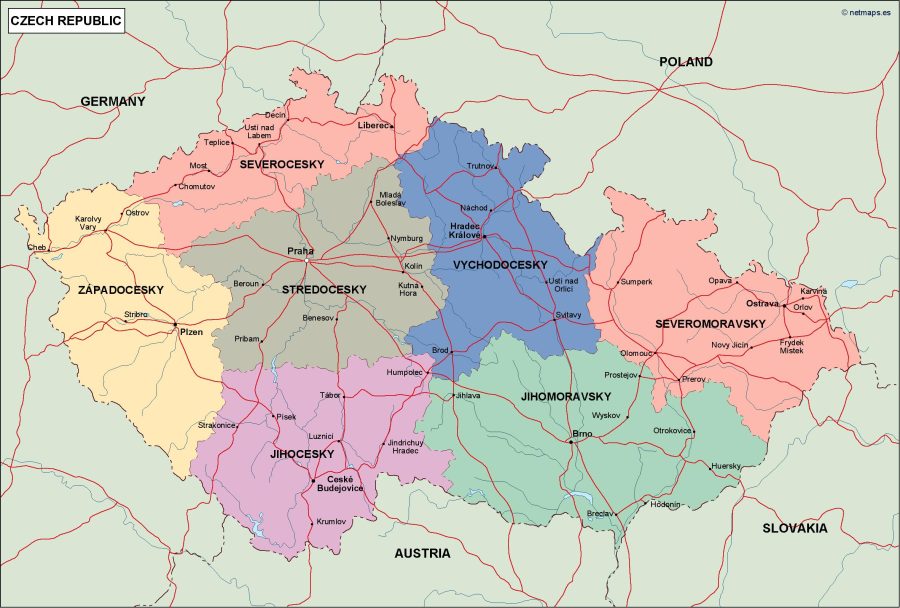 czech republic political map