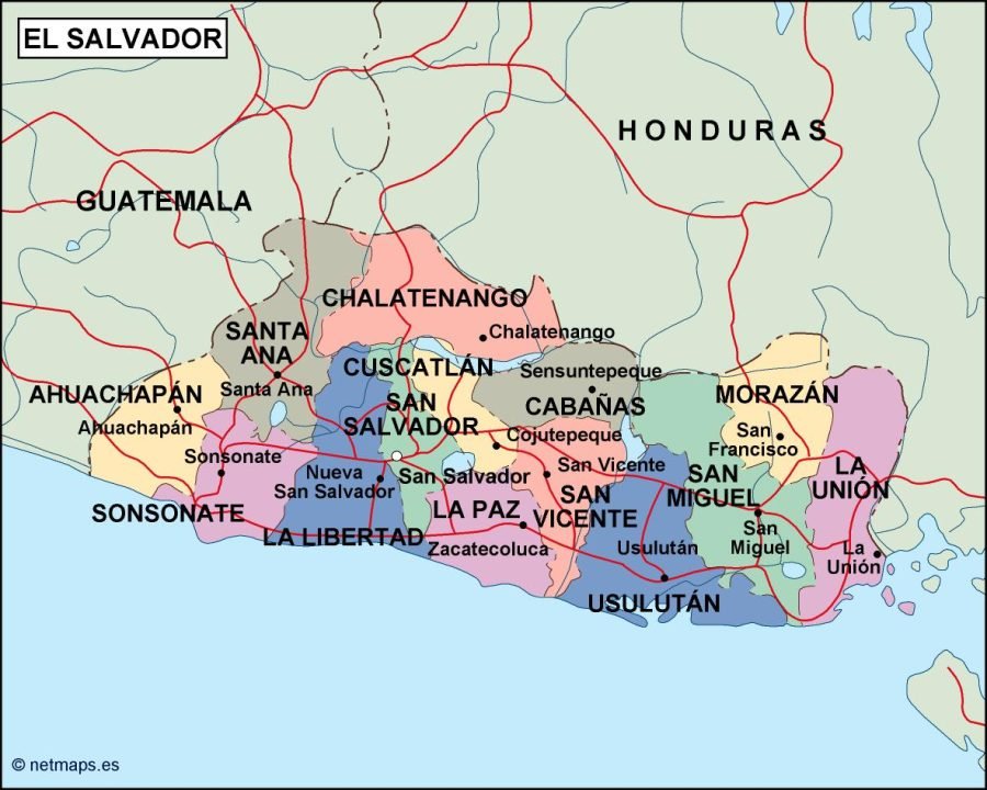 el salvador political map