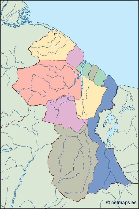 guyana blind map