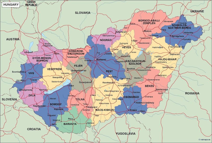 hungary political map