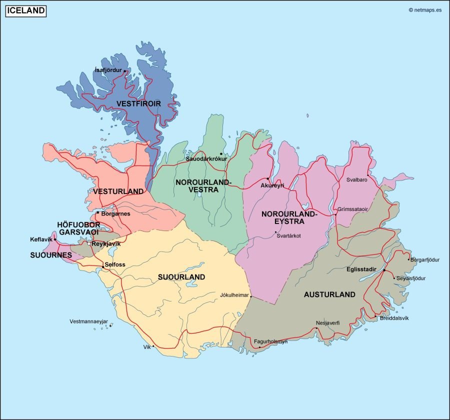iceland political map