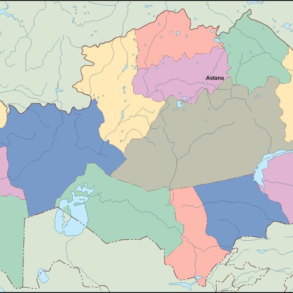 kazajstan vector map