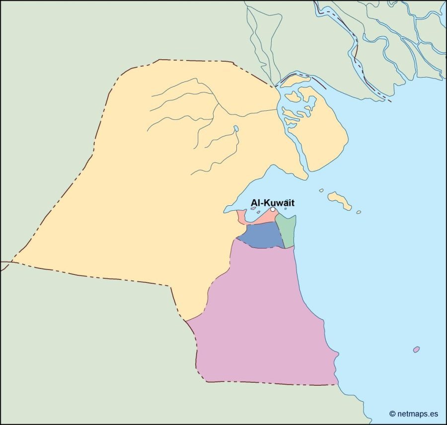 kuwait vector map
