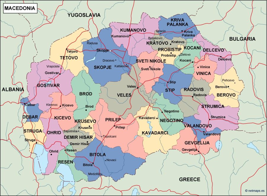 macedonia political map