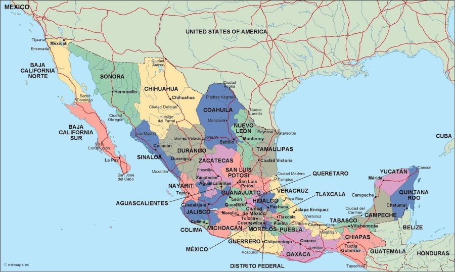 mexico political map