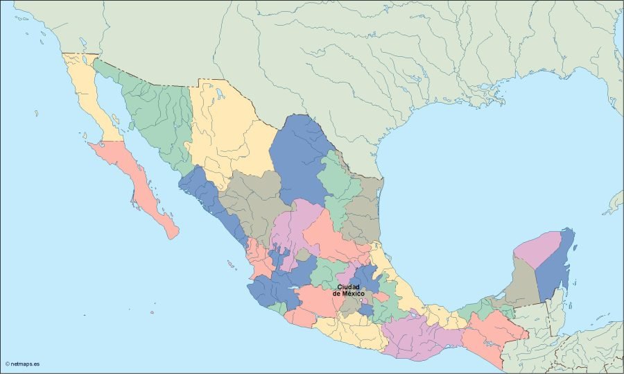 mexico vector map