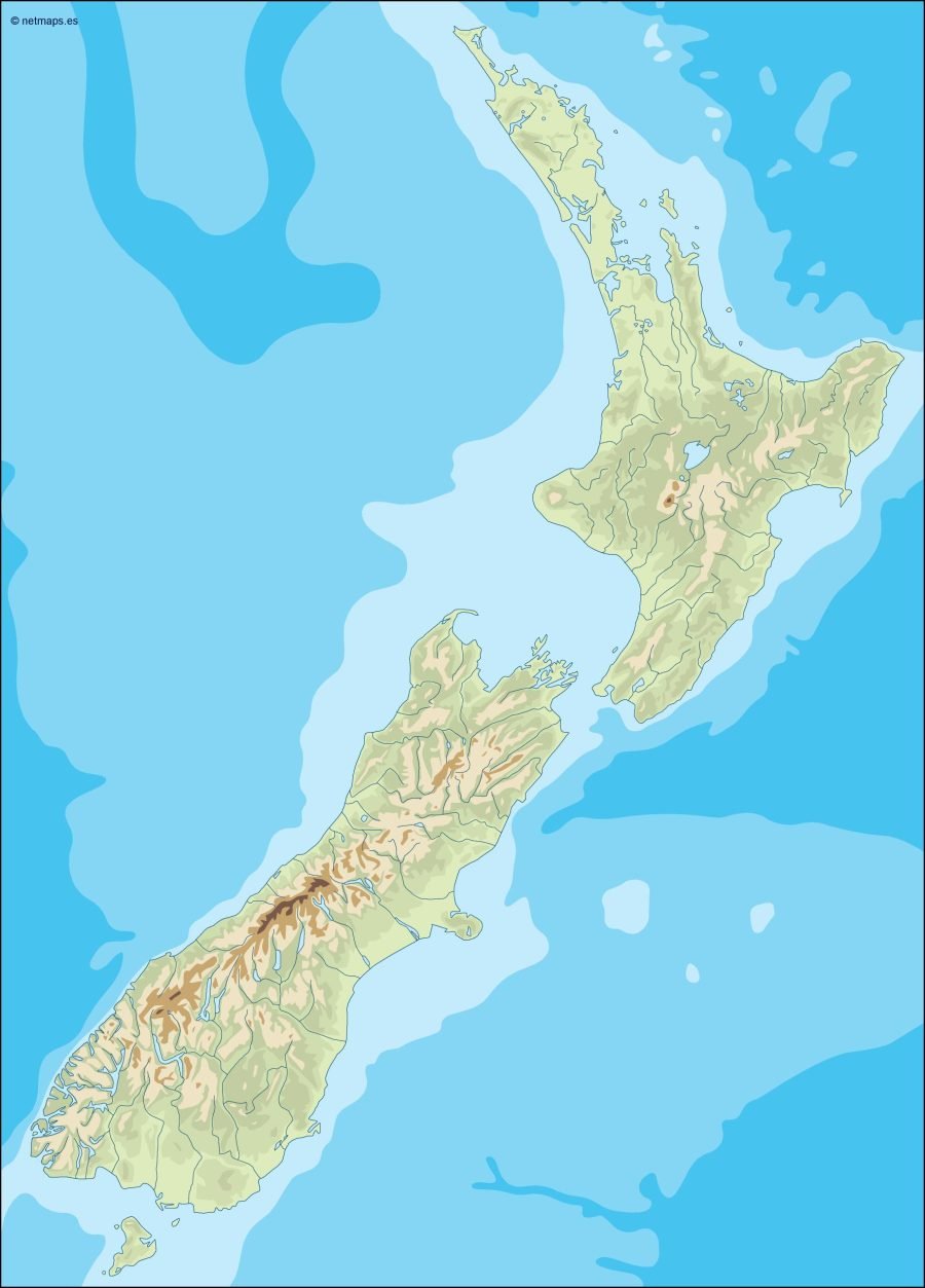 new zealand illustrator map