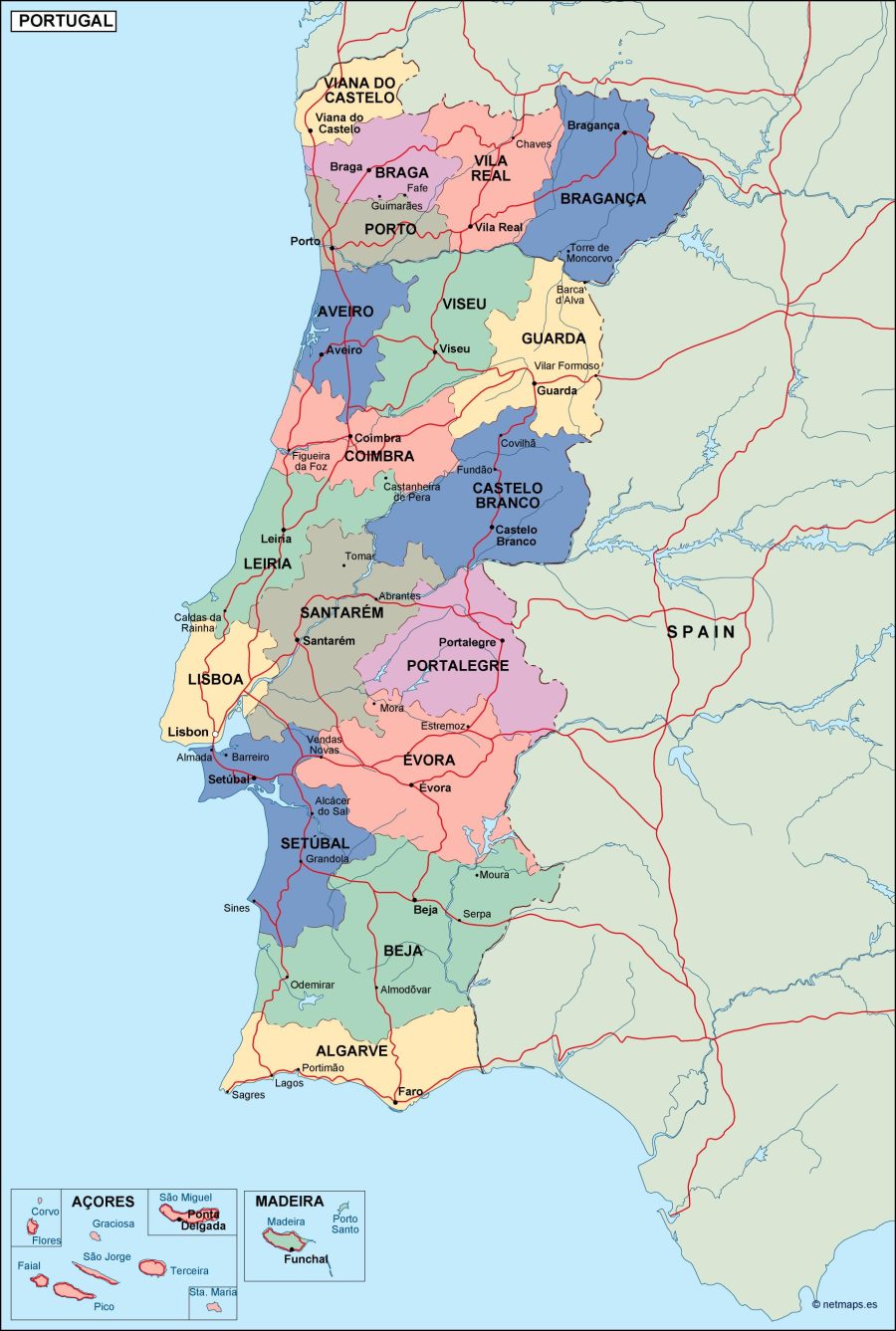 portugal political map