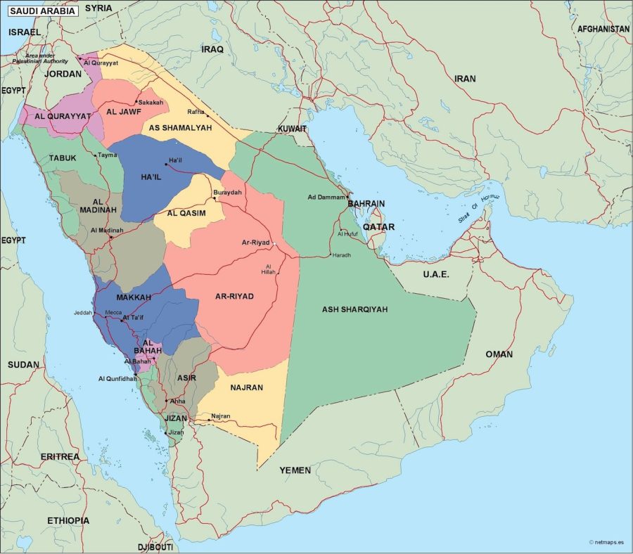saudi arabia political map