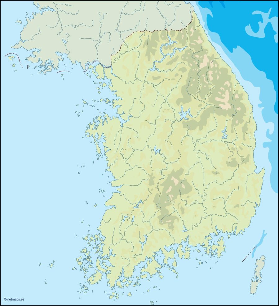 south korea illustrator map