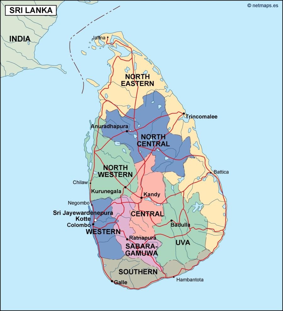 srilanka political map