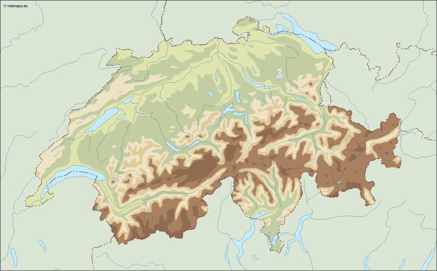 switzerland illustrator map