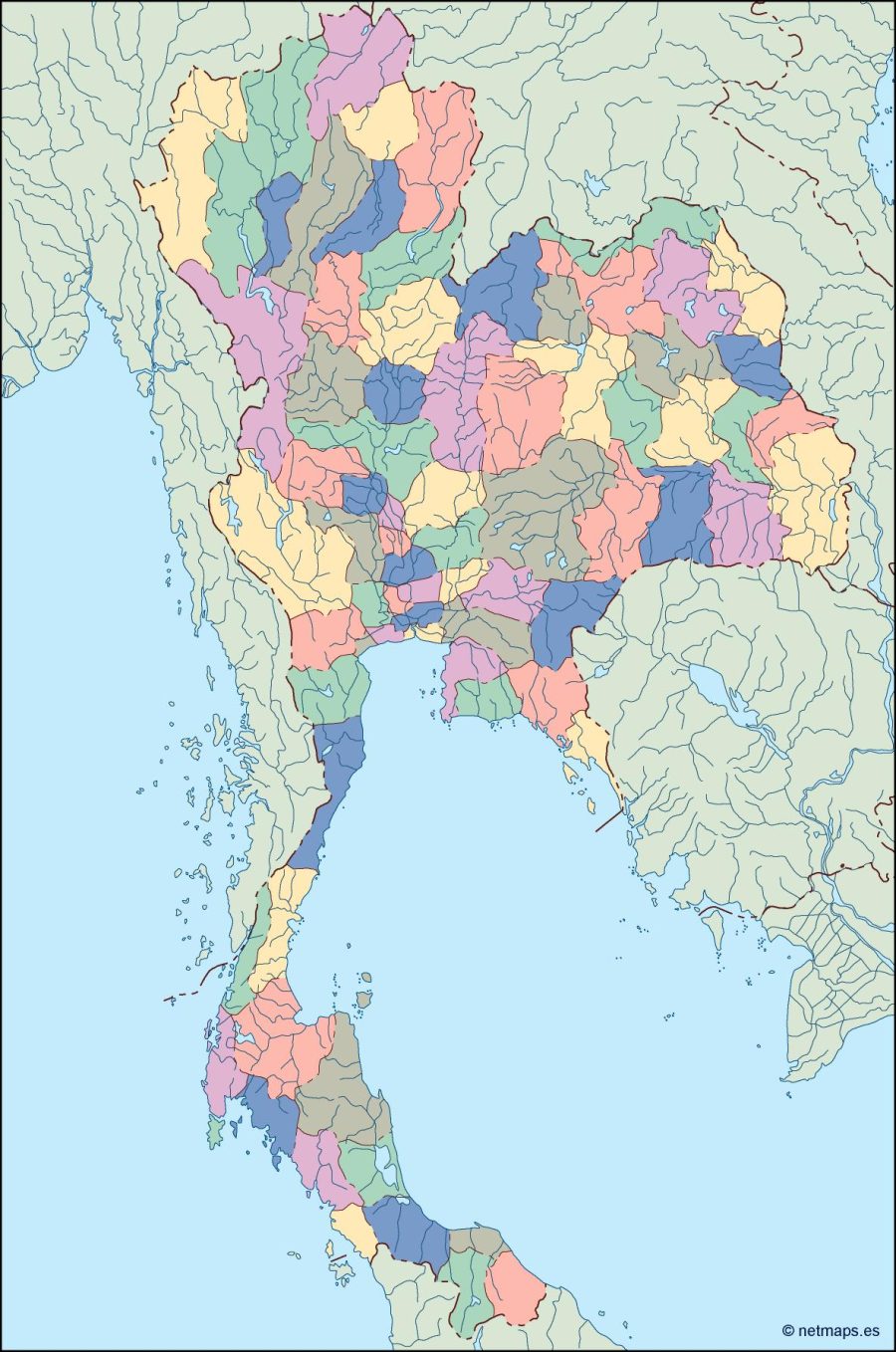 thailand blind map
