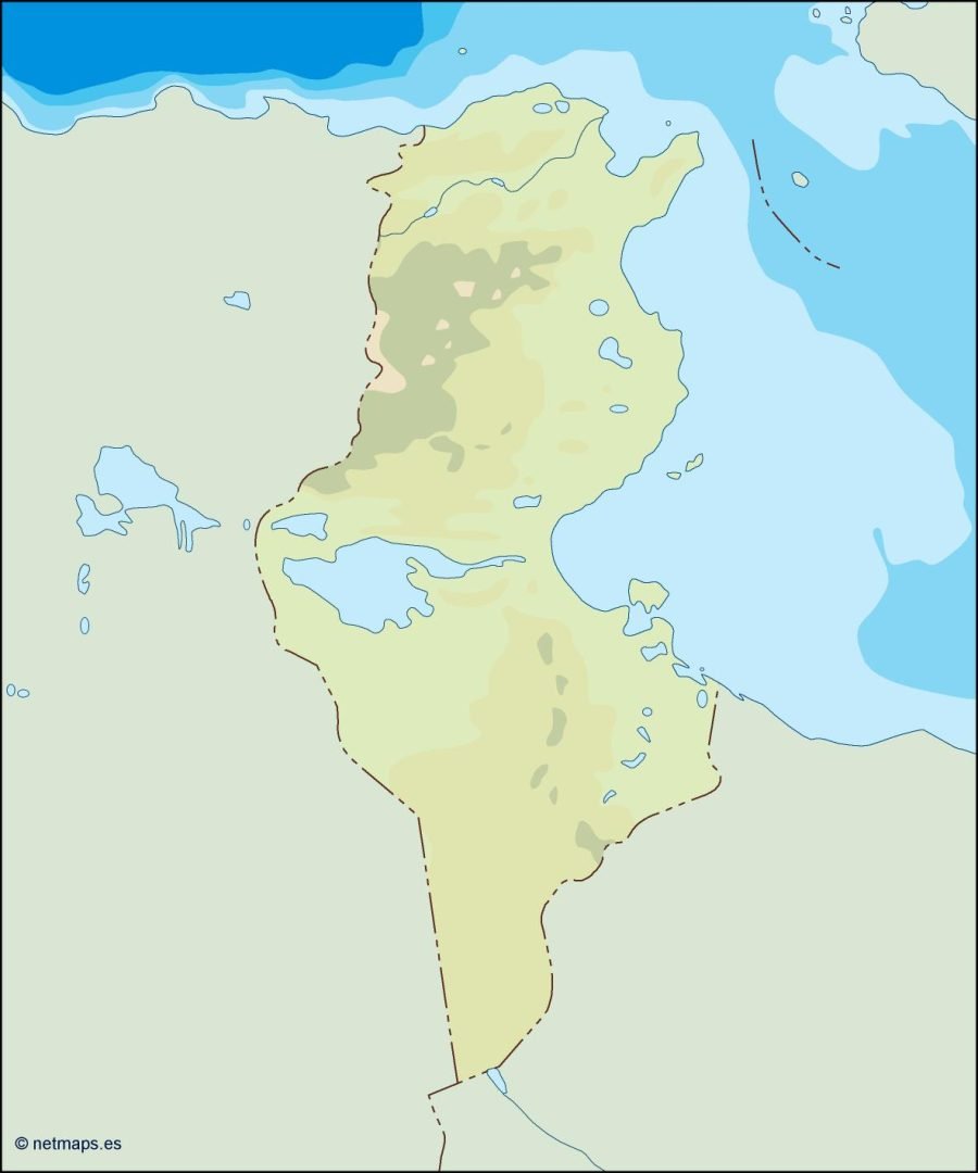 tunisia illustrator map