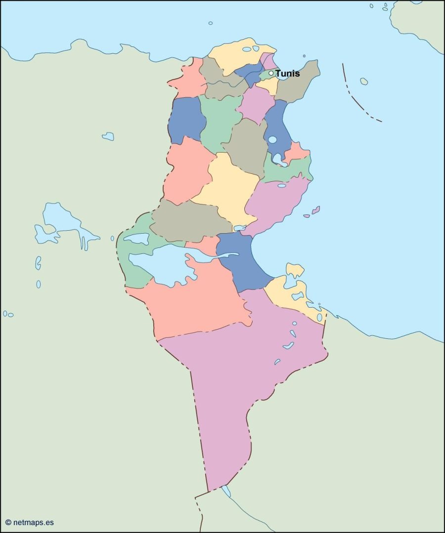 tunisia vector map