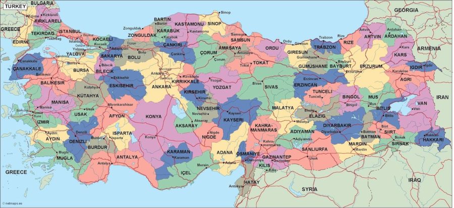 turkey political map