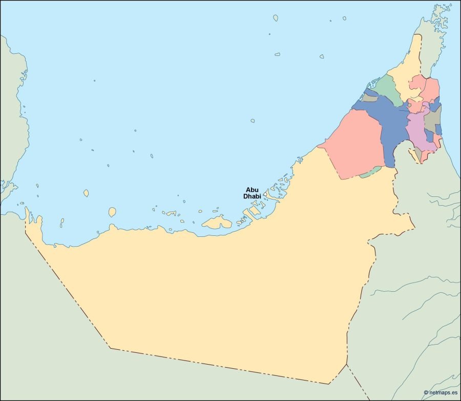 united arab emirates vector map