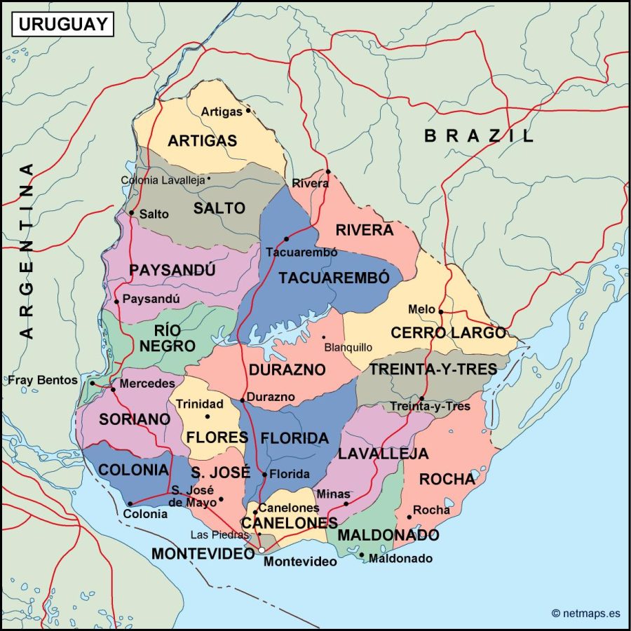 uruguay political map
