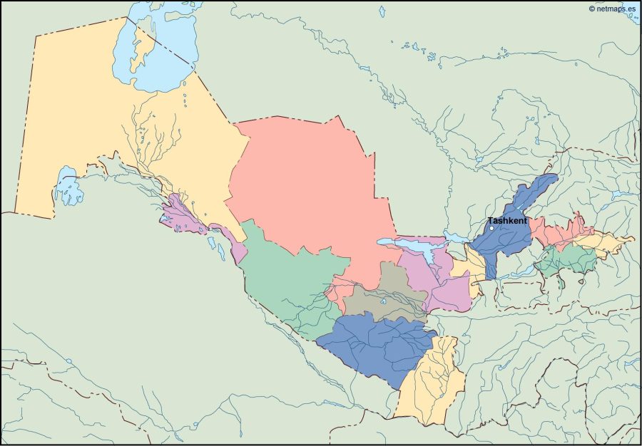 uzbekistan vector map