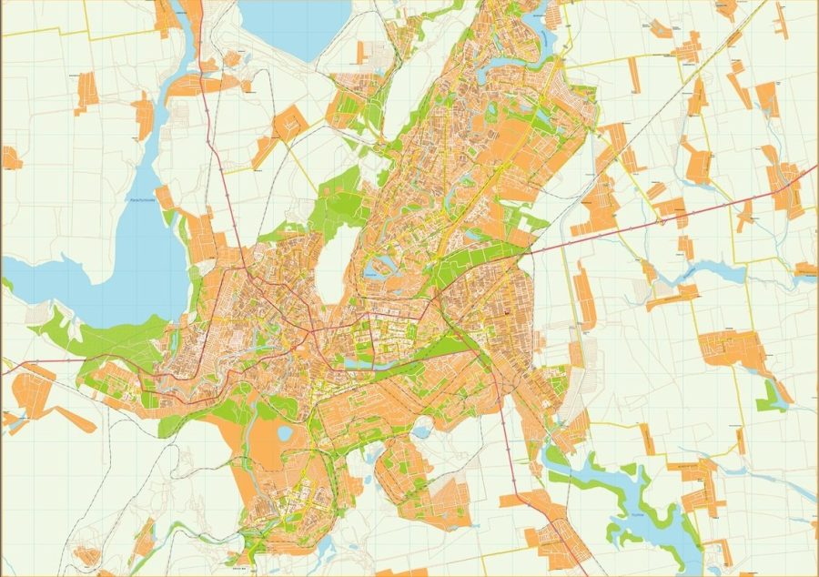 Krivoy rog Illustrator Map