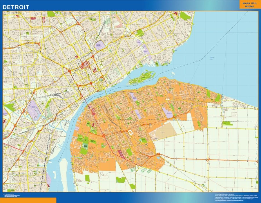detroit vector map