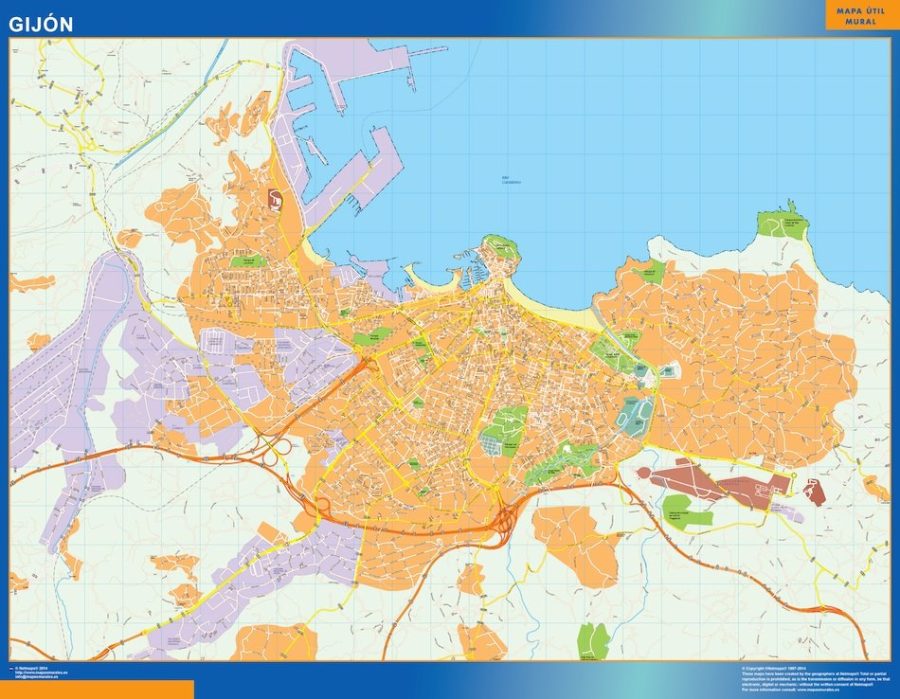 mapa vectorial gijon