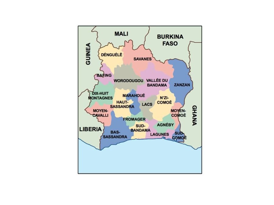 cote divoire presentation map