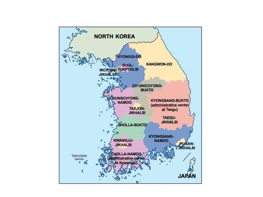 south korea presentation map
