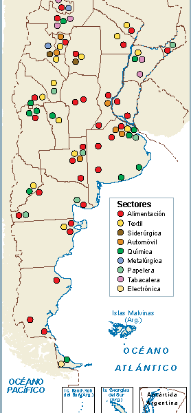 Argentina mapa sector secundario