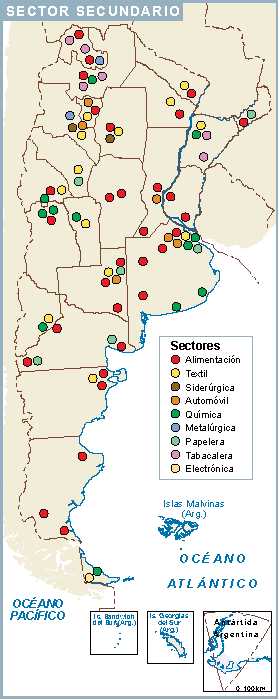 Argentina mapa sector secundario
