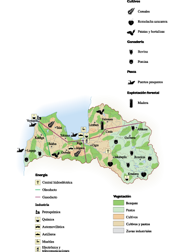 Letonia Economic map