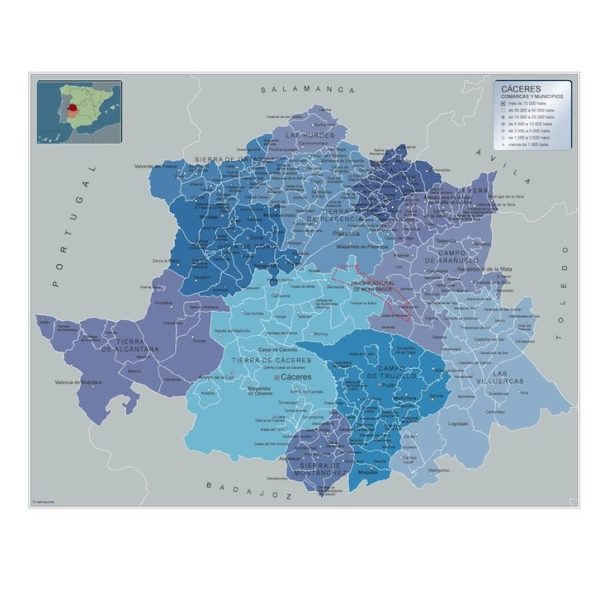 Mapa Municipios Caceres