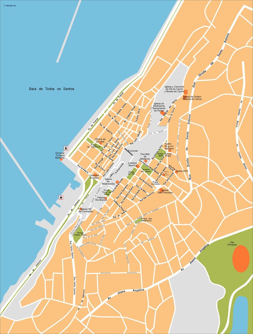 Salvador Bahia Vector Map