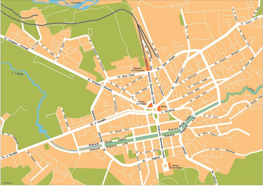 Tirana Vector Map