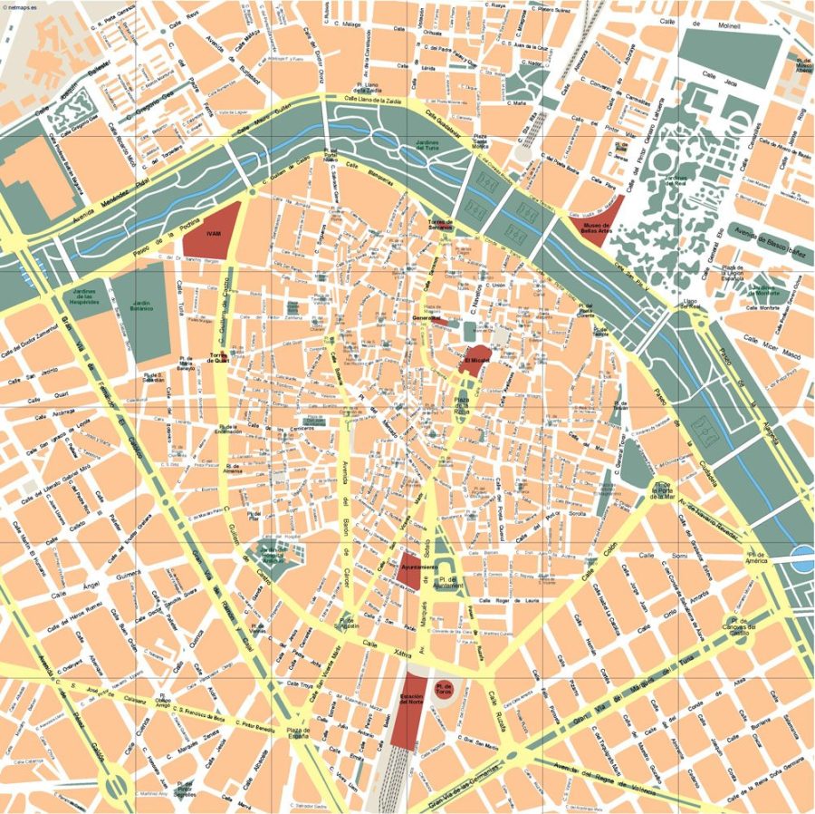 Valencia Vector Map